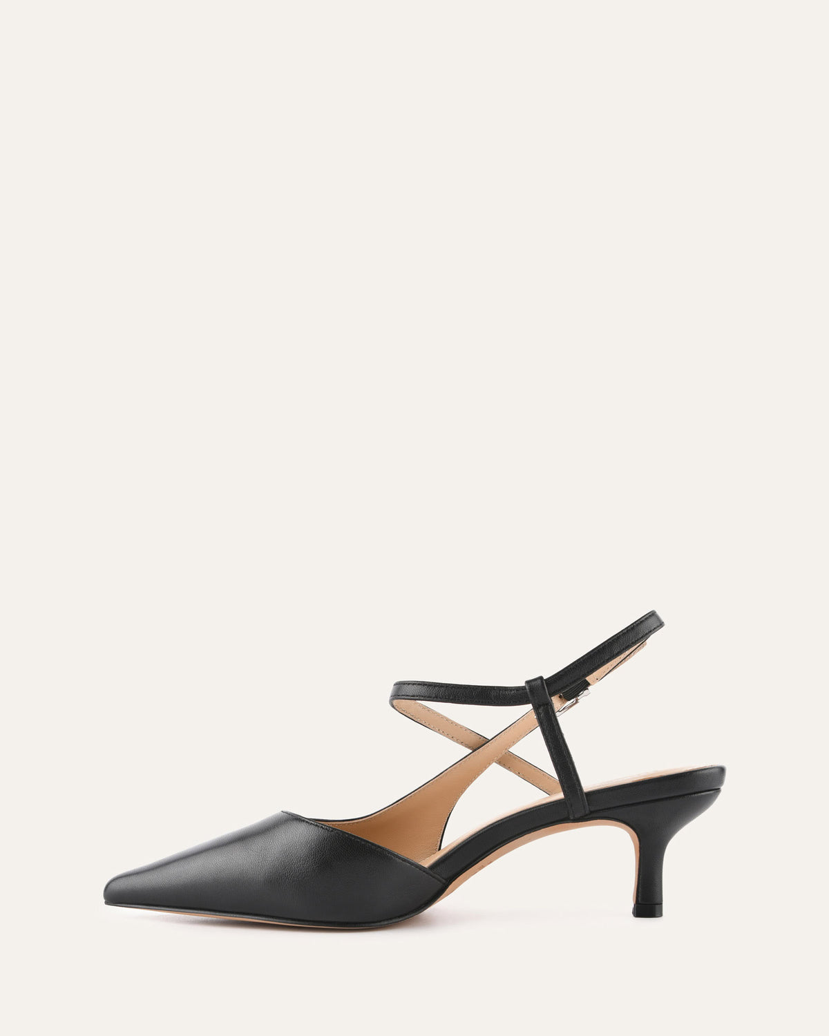 RICKI MID HEELS BLACK LEATHER