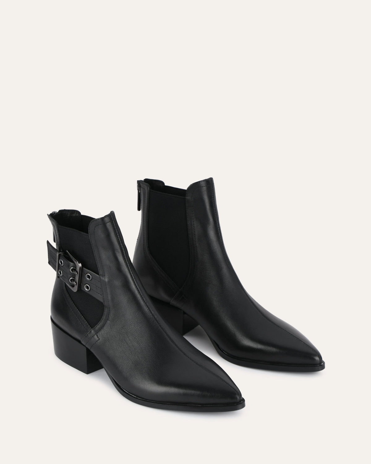 RIVER FLAT ANKLE BOOTS BLACK LEATHER