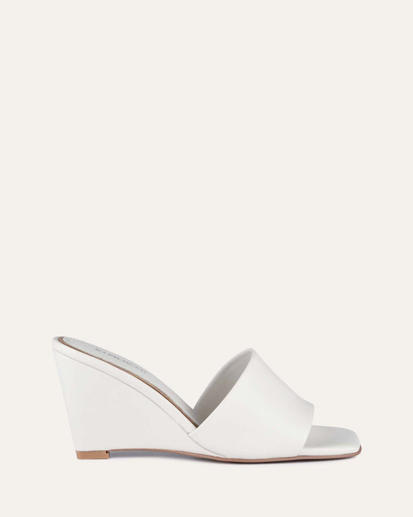 ROZELLE HIGH HEEL SANDALS WHITE LEATHER - Jo Mercer