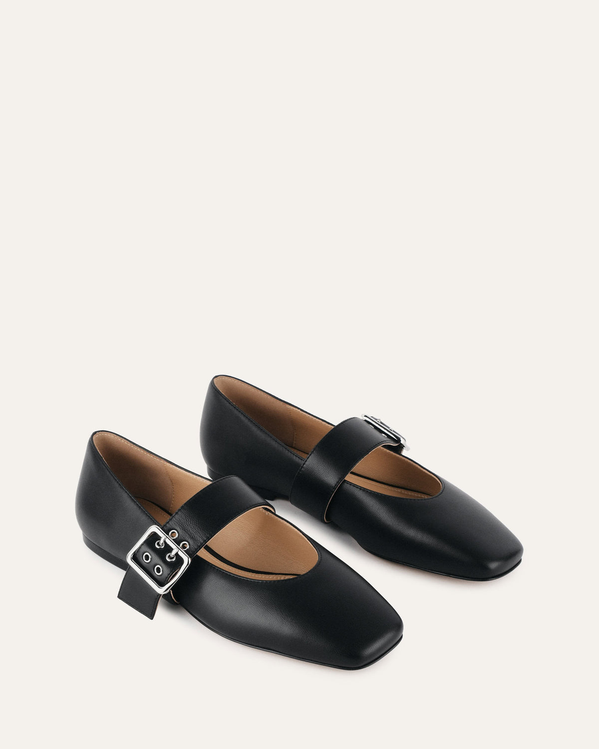 SARAH CASUAL FLATS BLACK LEATHER