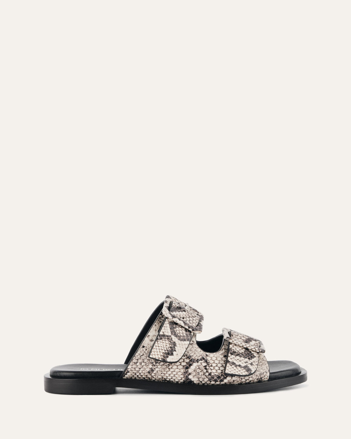 SEBASTIAN FLAT SLIDE NATURAL SNAKE PRINT LEATHER