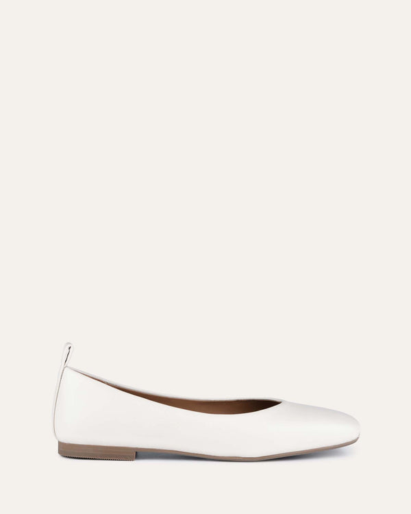 SIERRA CASUAL FLATS OFF WHITE LEATHER - Jo Mercer