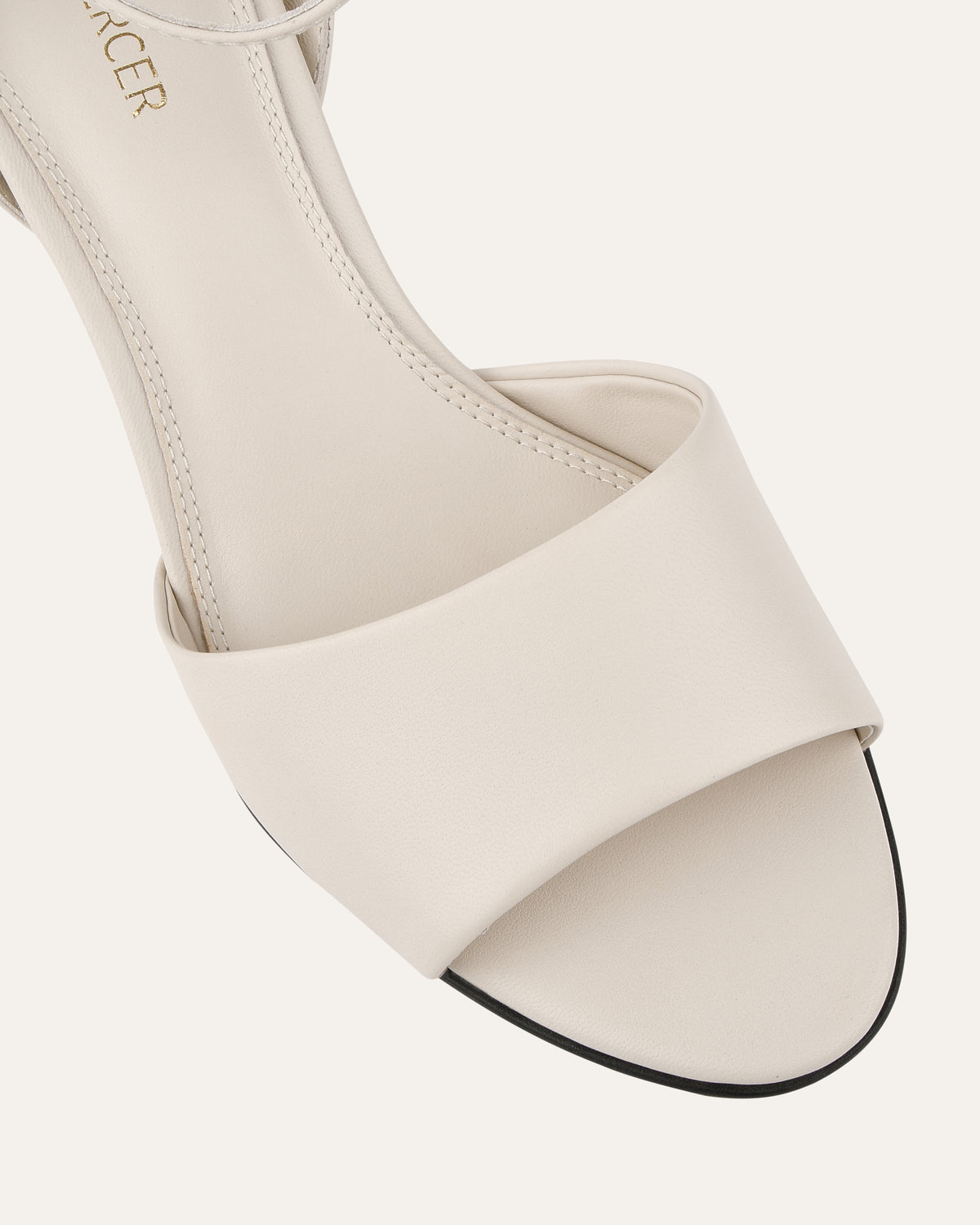 TANYA MID HEEL SANDALS OFF WHITE LEATHER