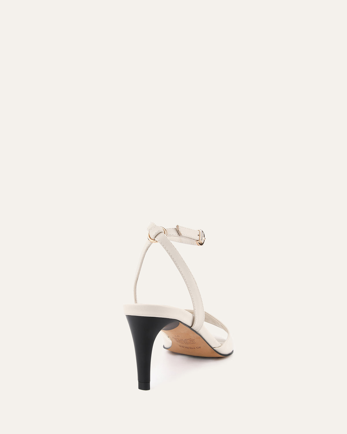 TANYA MID HEEL SANDALS OFF WHITE LEATHER