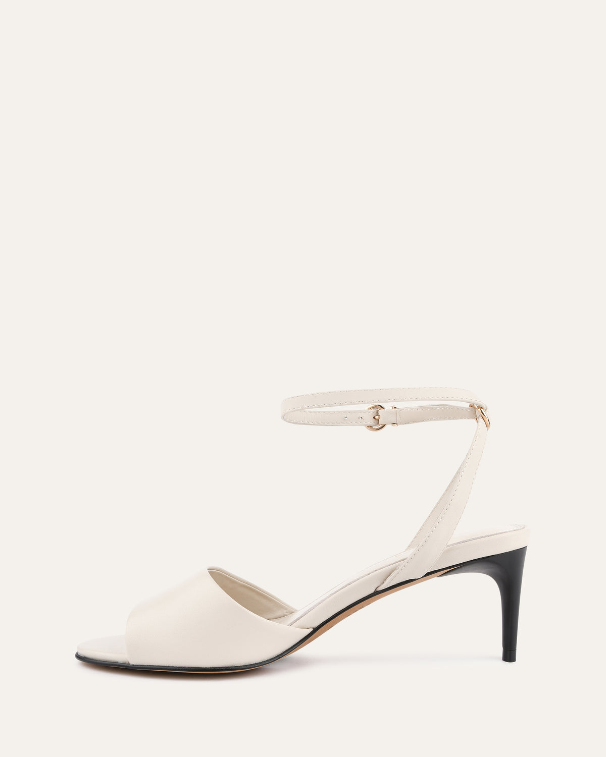 TANYA MID HEEL SANDALS OFF WHITE LEATHER