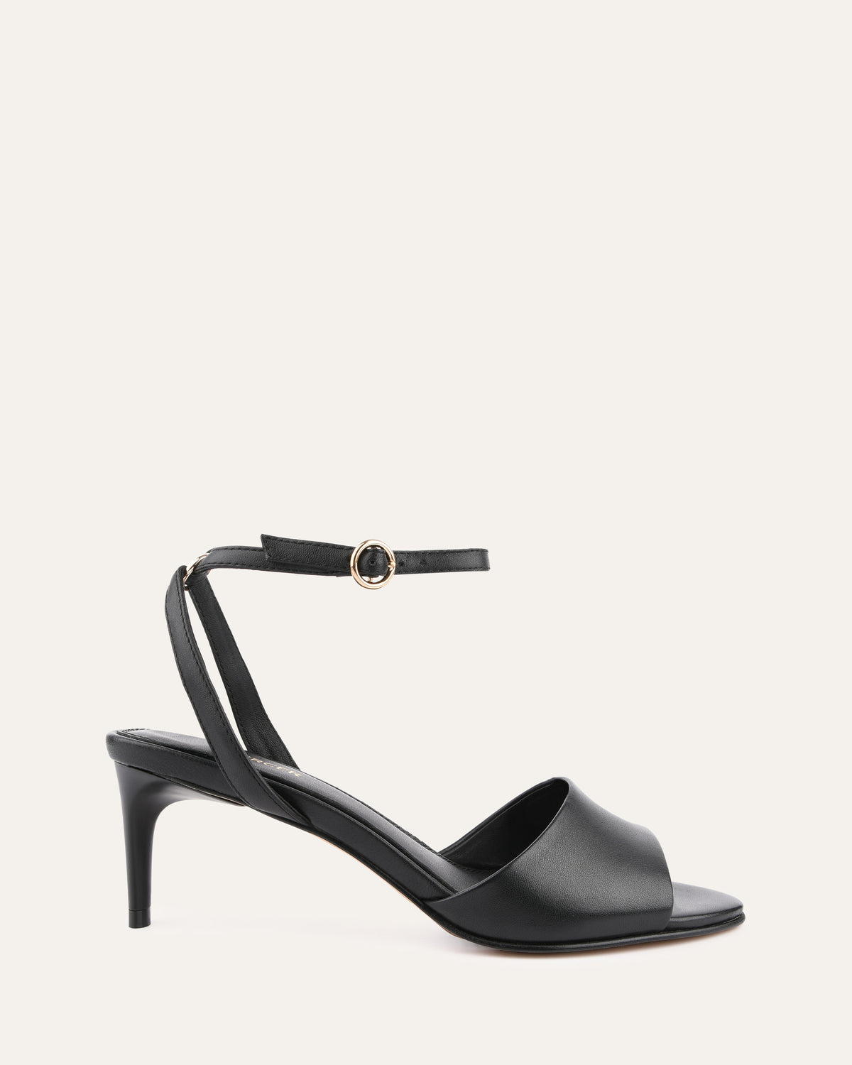 TANYA MID HEEL SANDALS BLACK LEATHER