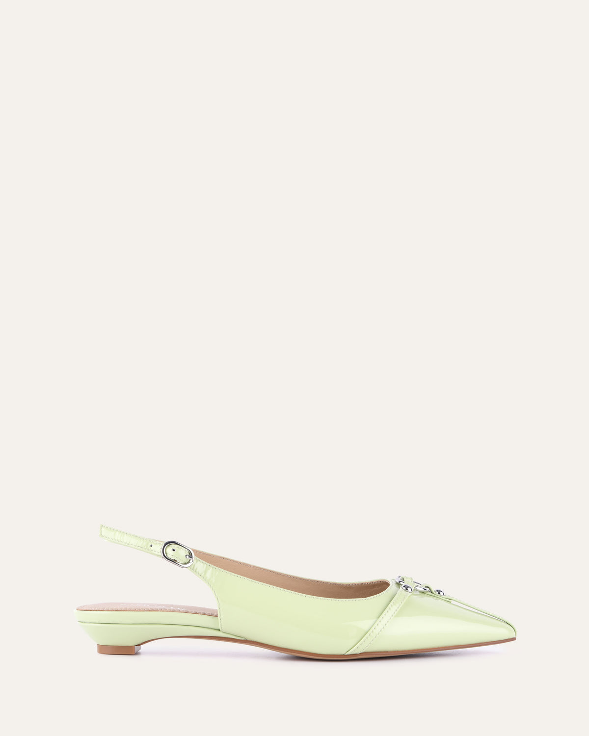 VICTORIA DRESS FLATS HONEYDEW GREEN PATENT