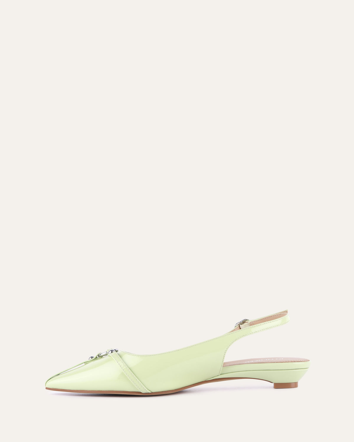 VICTORIA DRESS FLATS HONEYDEW GREEN PATENT