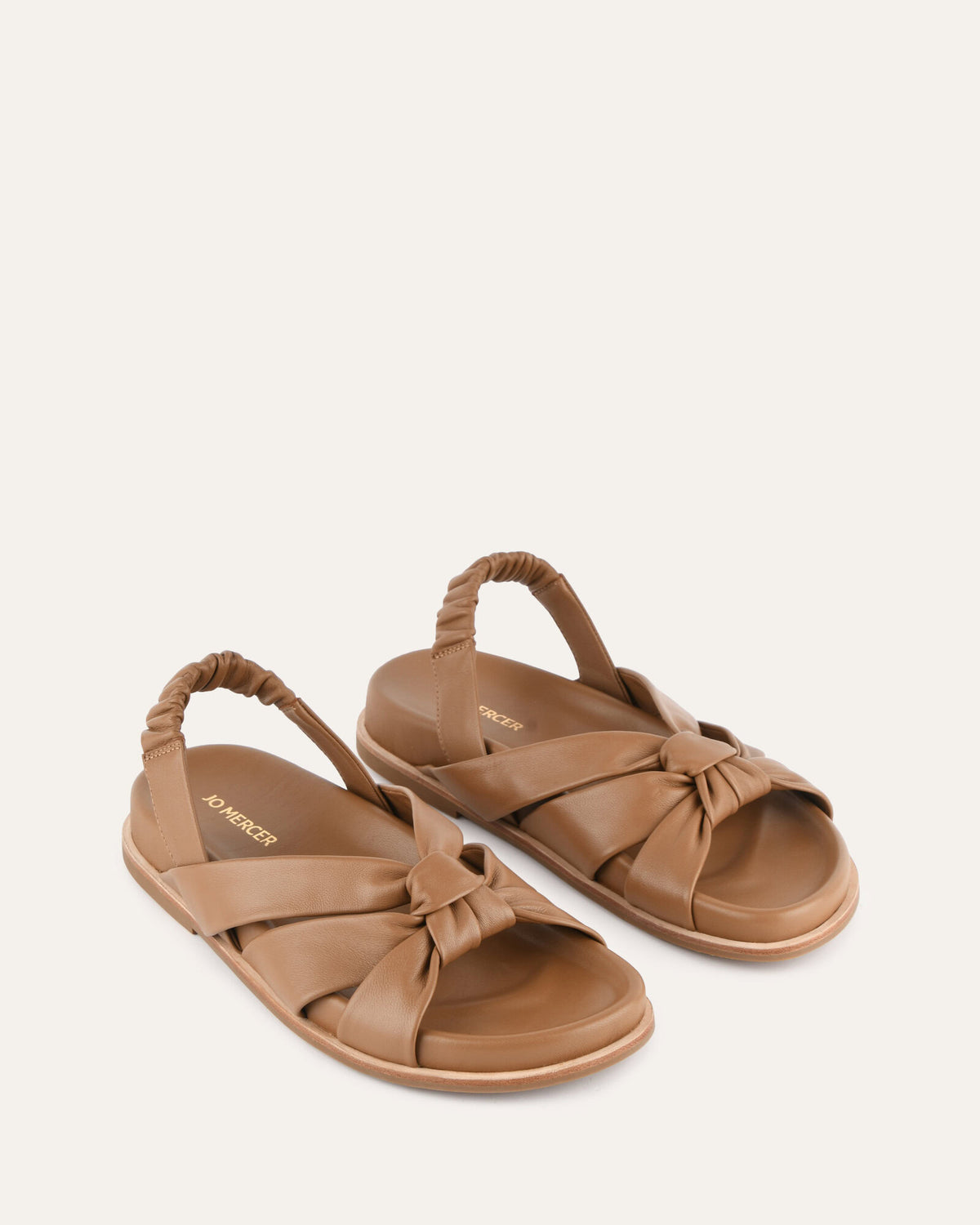 VINCENT FLAT SANDALS TAN LEATHER