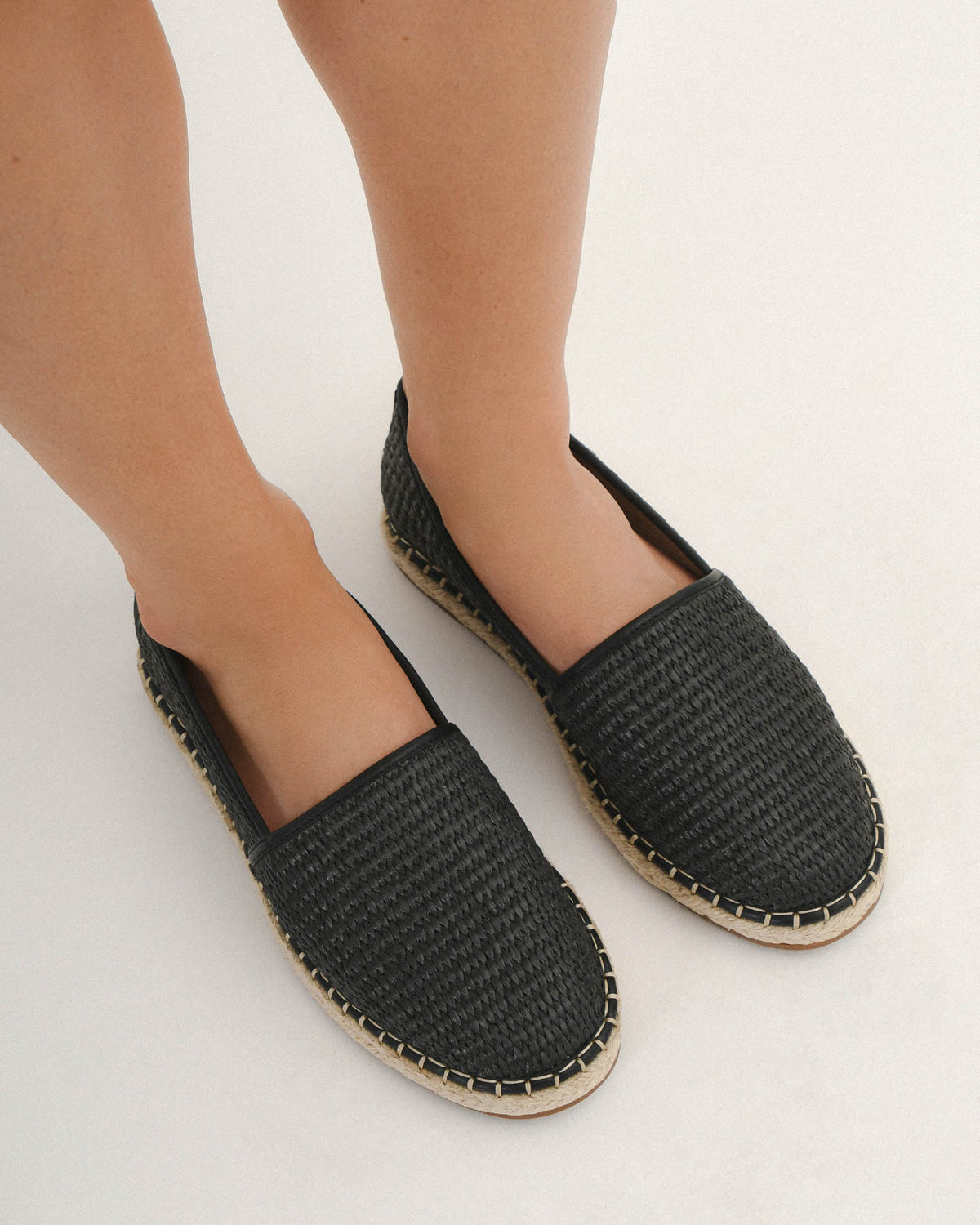 OAKLEY LOAFERS BLACK RAFFIA