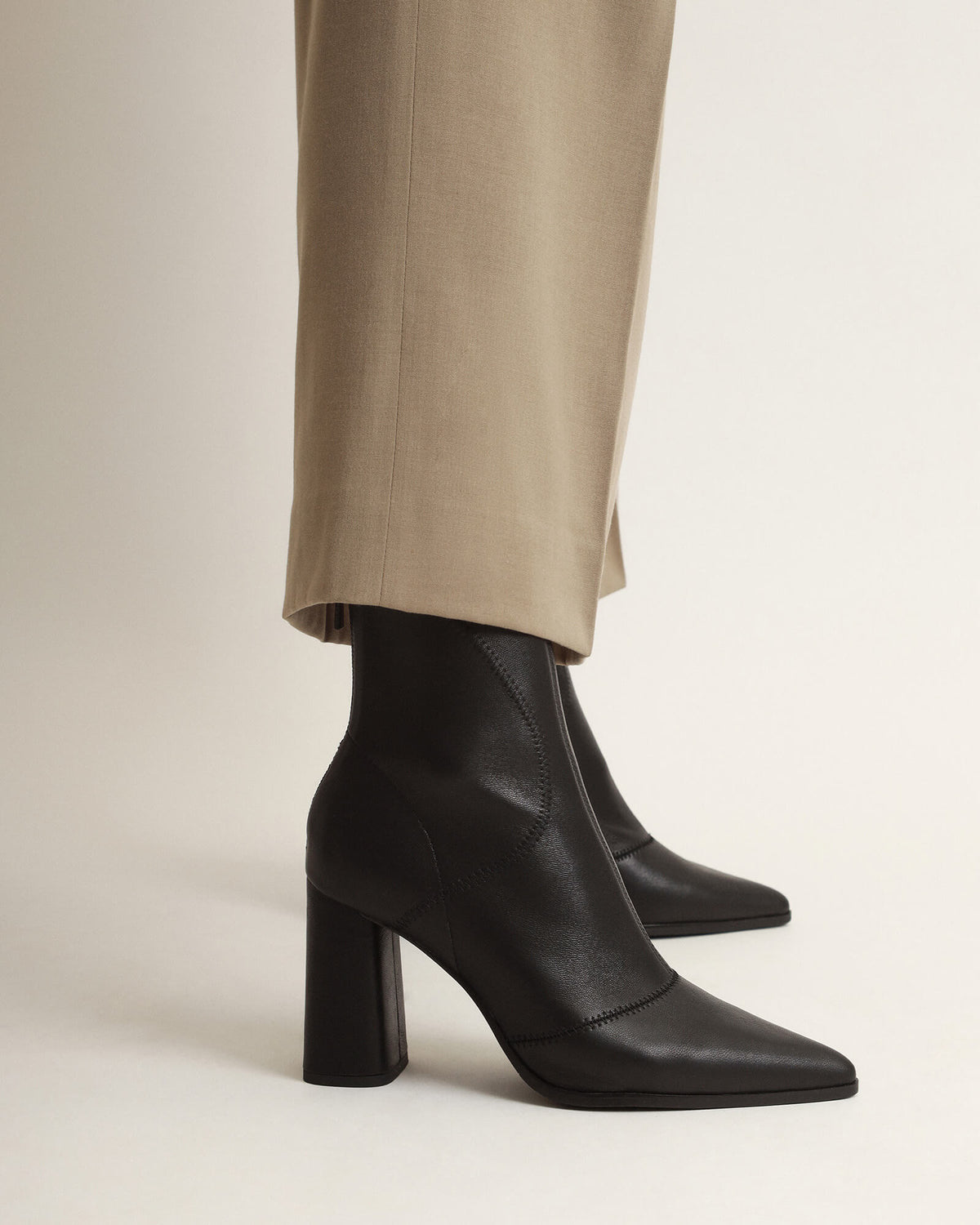 TEX HIGH ANKLE BOOTS BLACK LEATHER