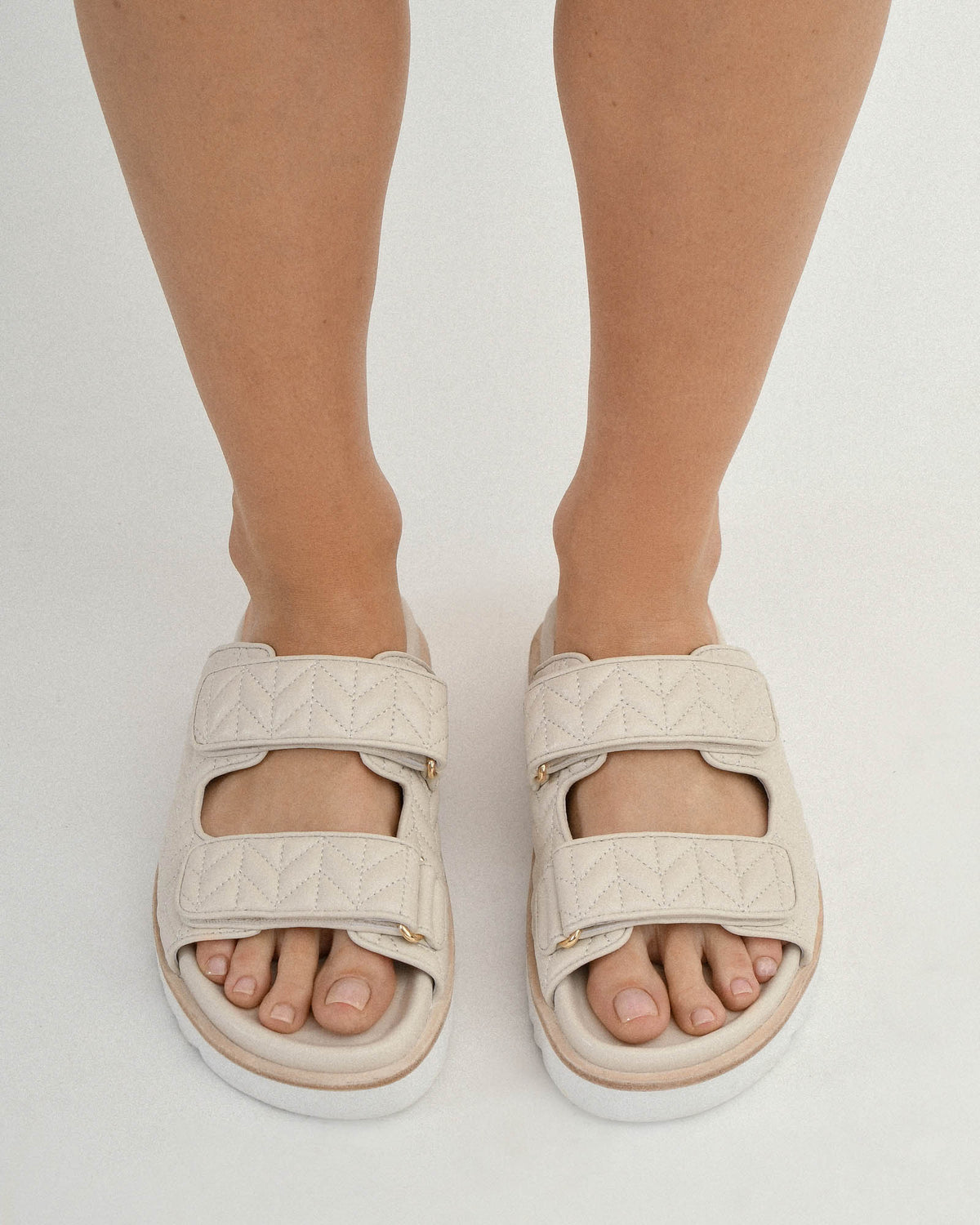 VERITY FLAT SANDALS OFF WHITE LEATHER