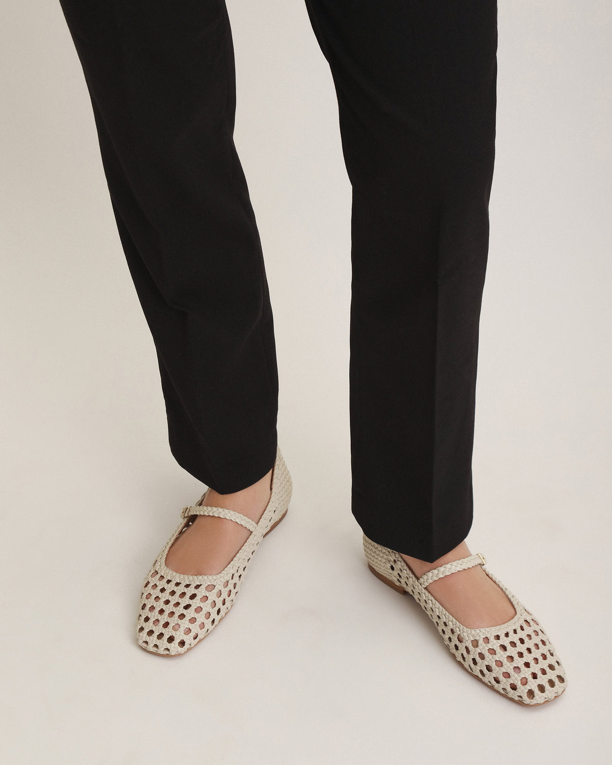 WILLIS CASUAL FLATS OFF WHITE LEATHER