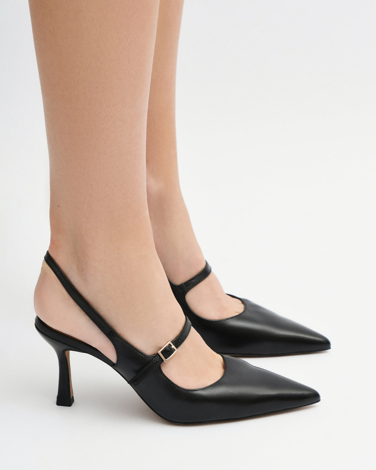 ARCHER HIGH HEELS BLACK LEATHER