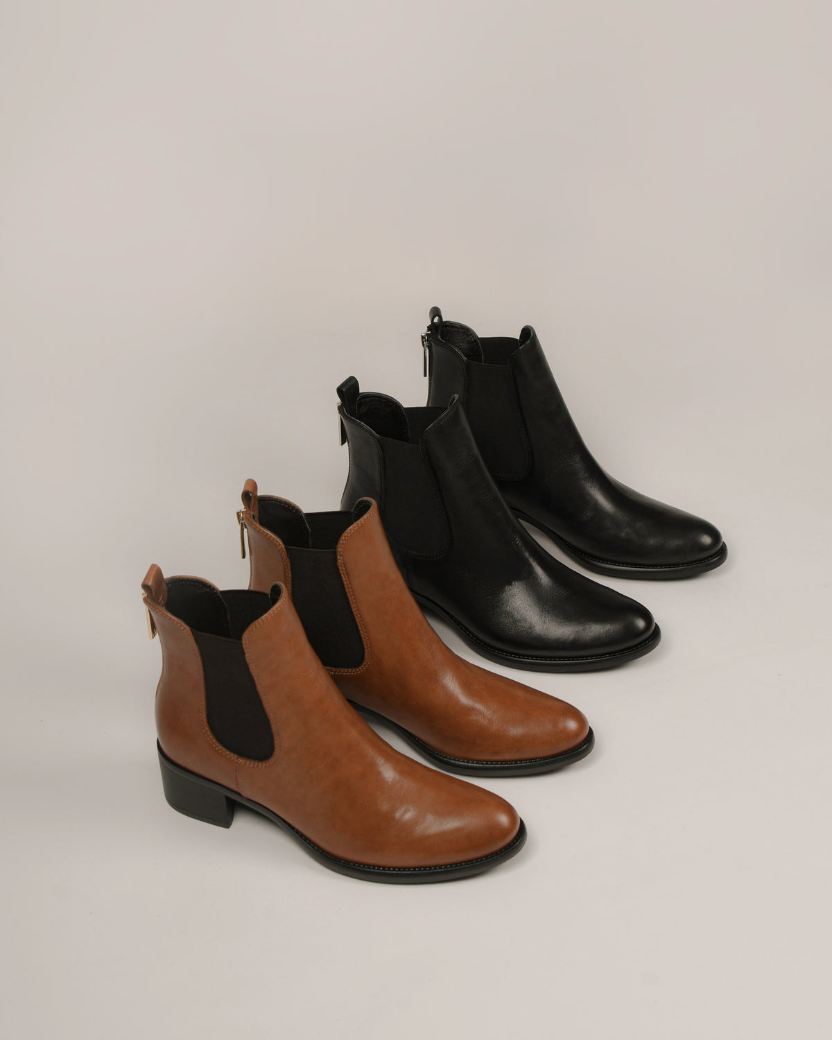 CLAIRE MID ANKLE BOOTS BLACK LEATHER