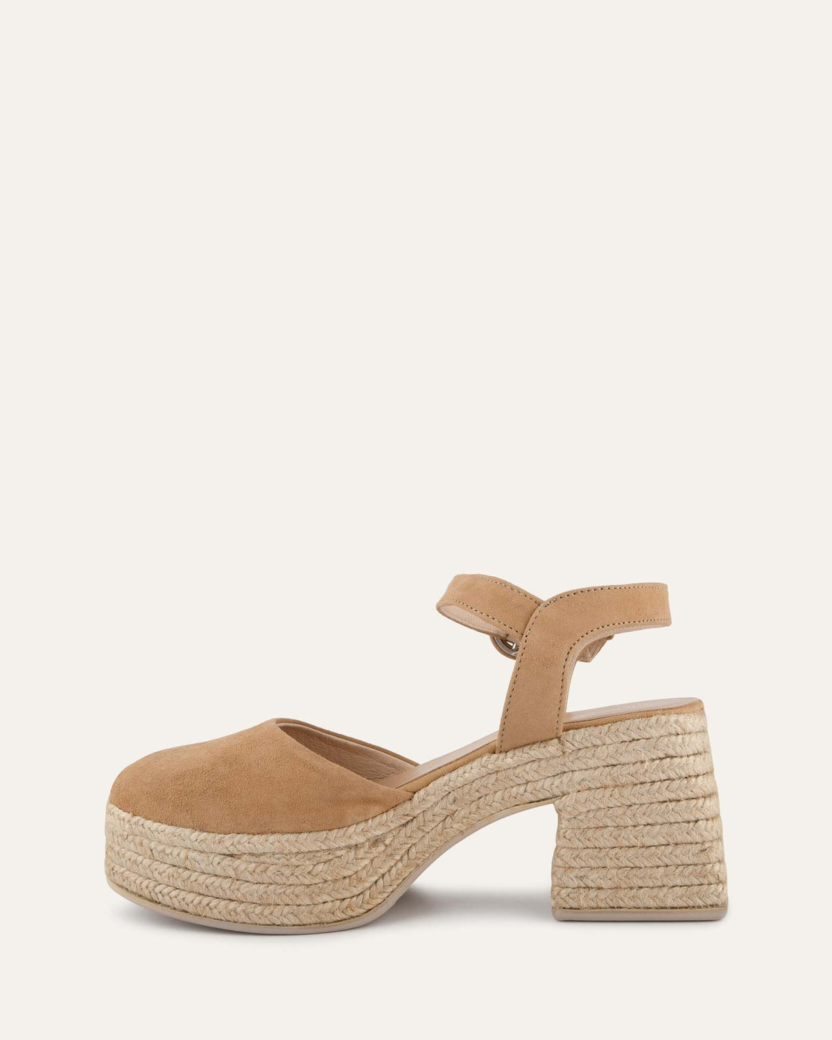 DINA HIGH HEEL ESPADRILLES LIGHT TAUPE SUEDE