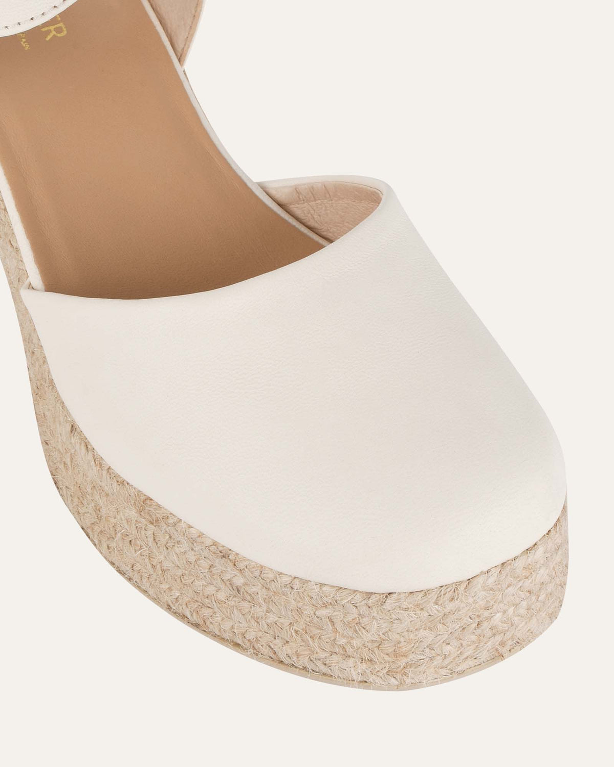 DINA HIGH HEEL ESPADRILLES OFF WHITE LEATHER