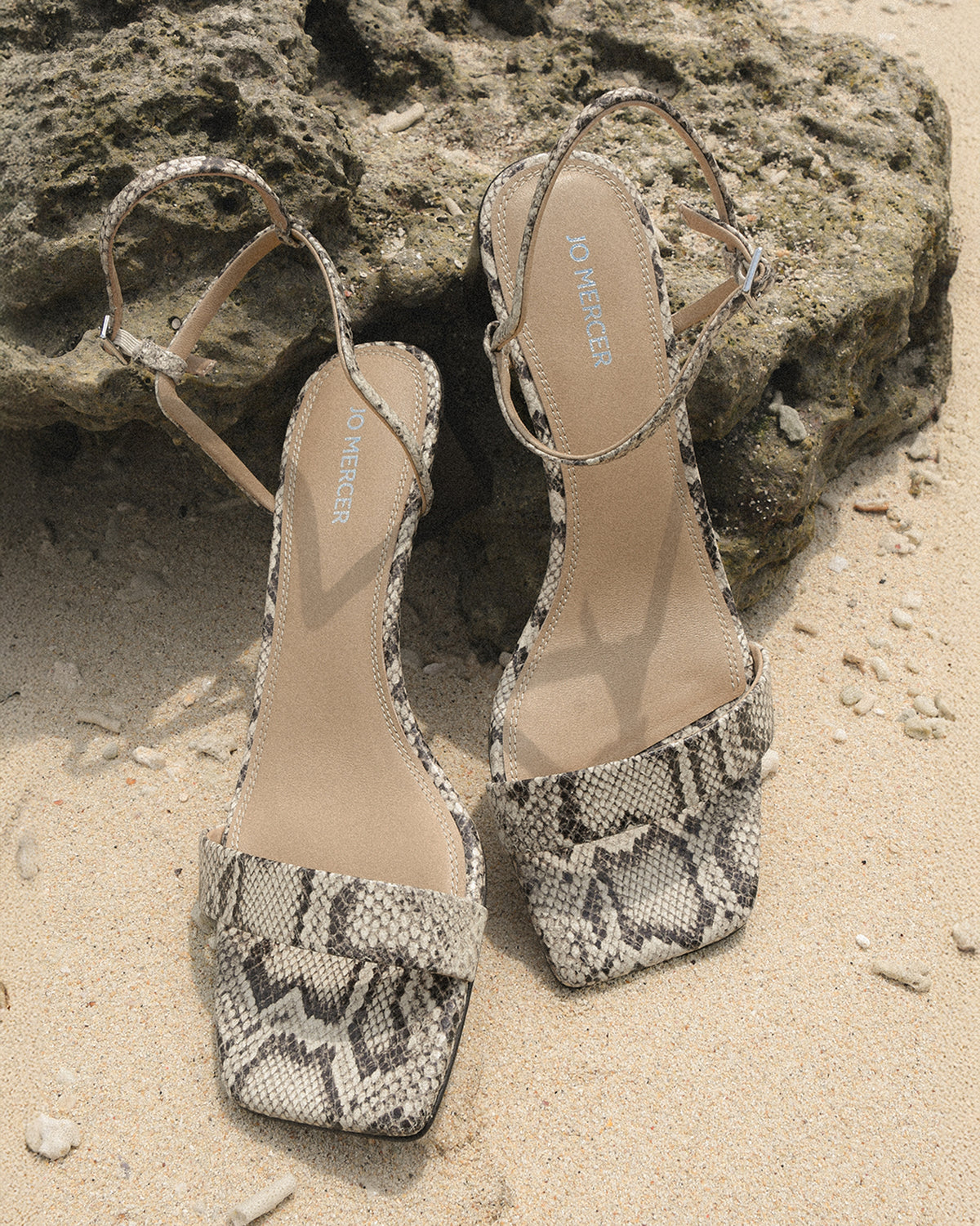 HELEN MID SANDALS NATURAL SNAKE PRINT LEATHER