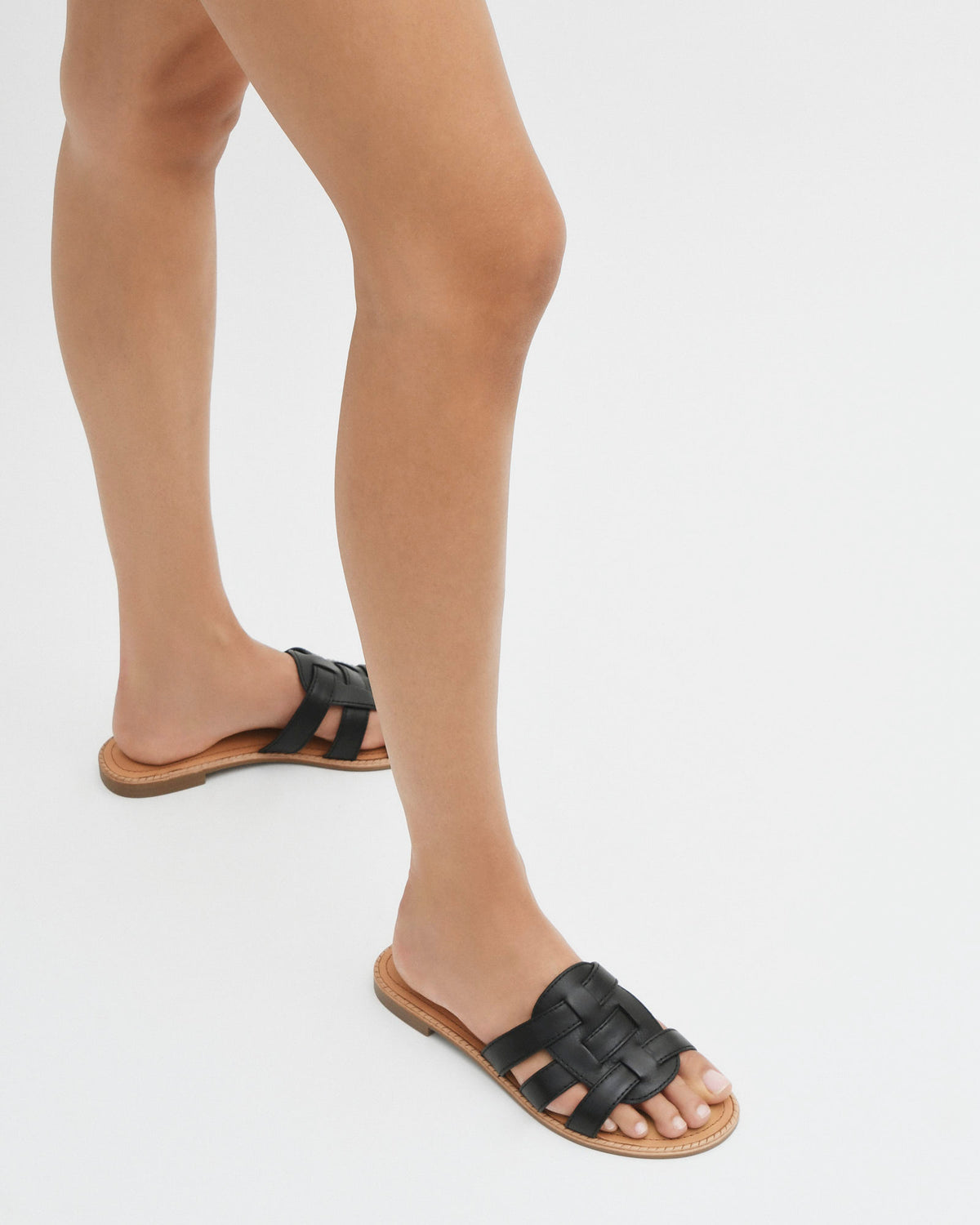 JASPER FLAT SANDALS BLACK LEATHER