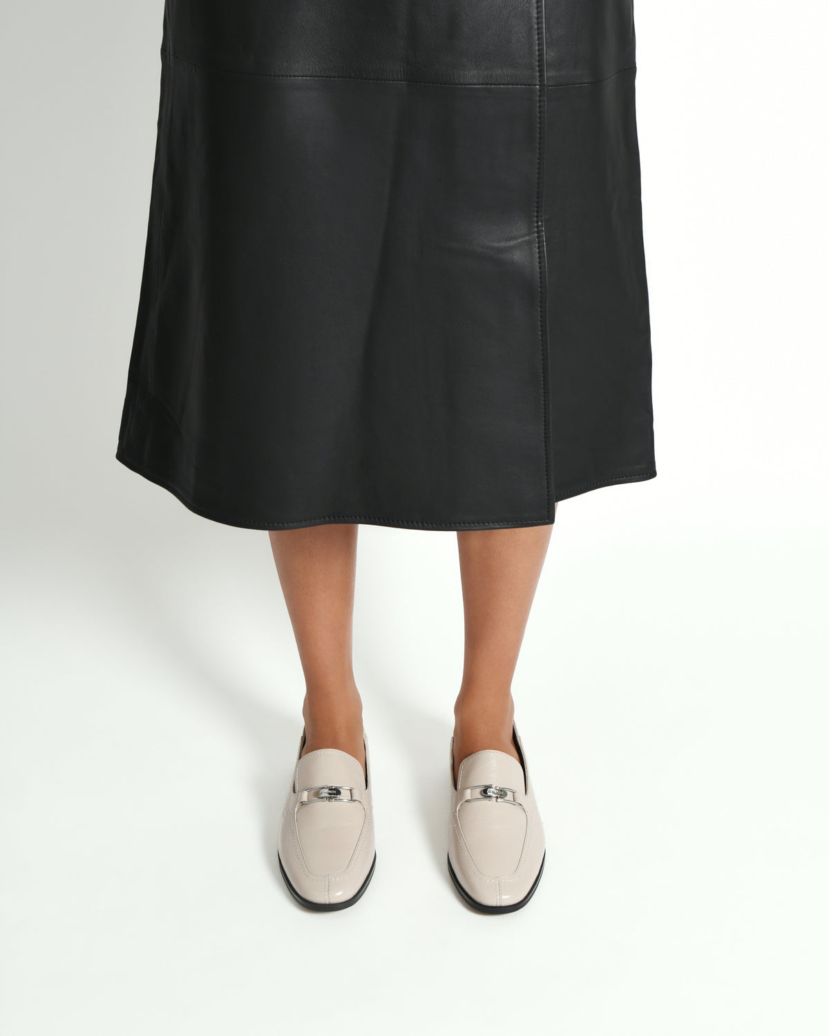 RILEY LOAFERS BONE CRINKLE LEATHER