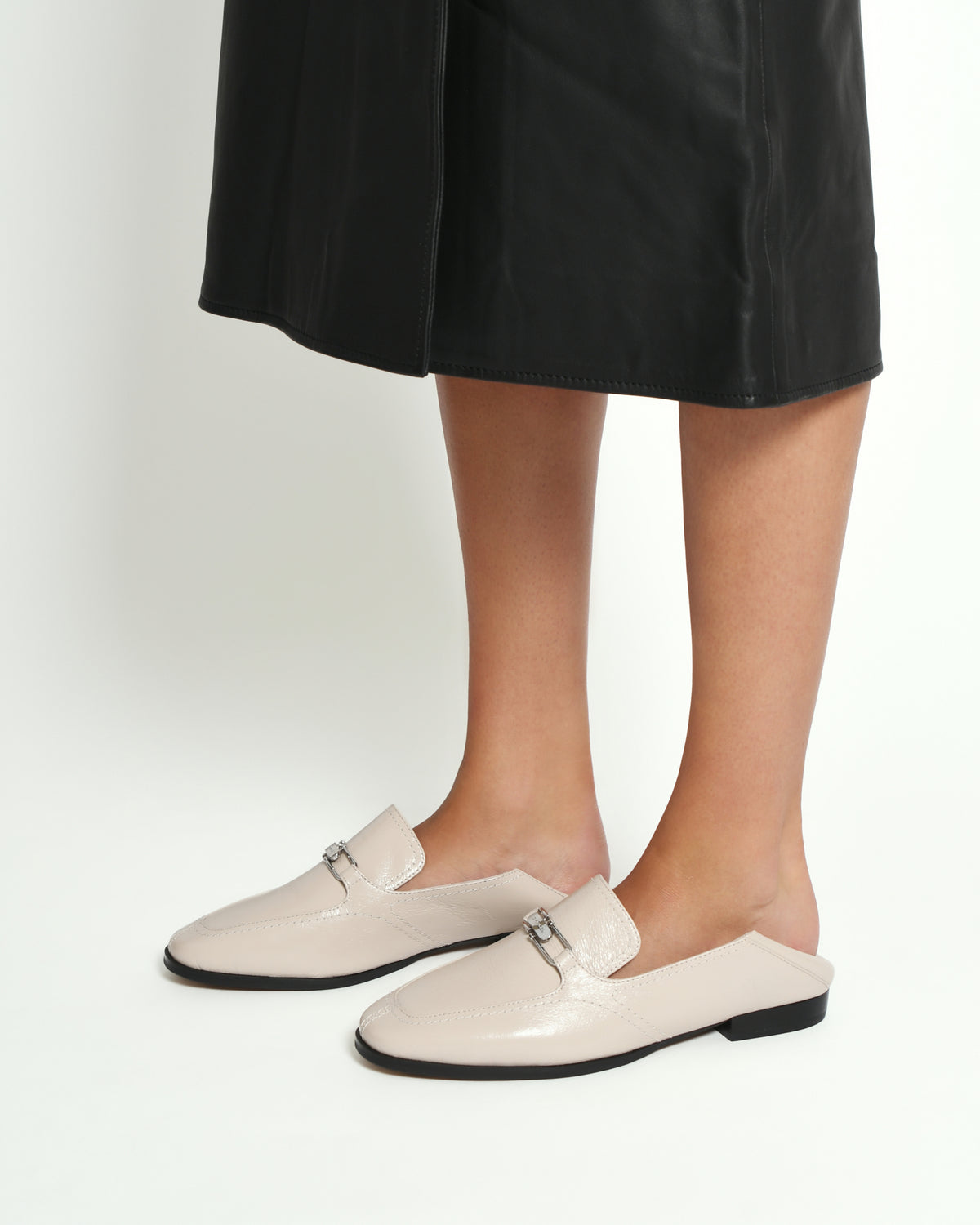 RILEY LOAFERS BONE CRINKLE LEATHER