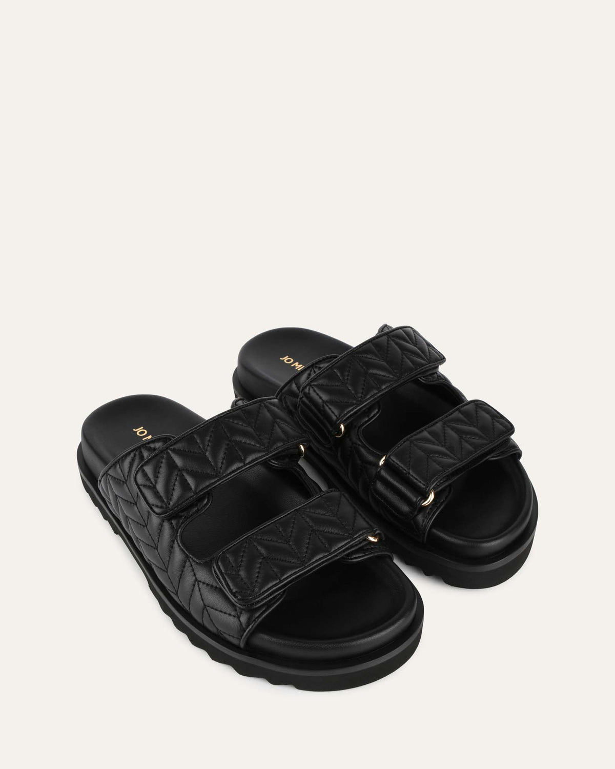 VERITY FLAT SANDALS BLACK LEATHER