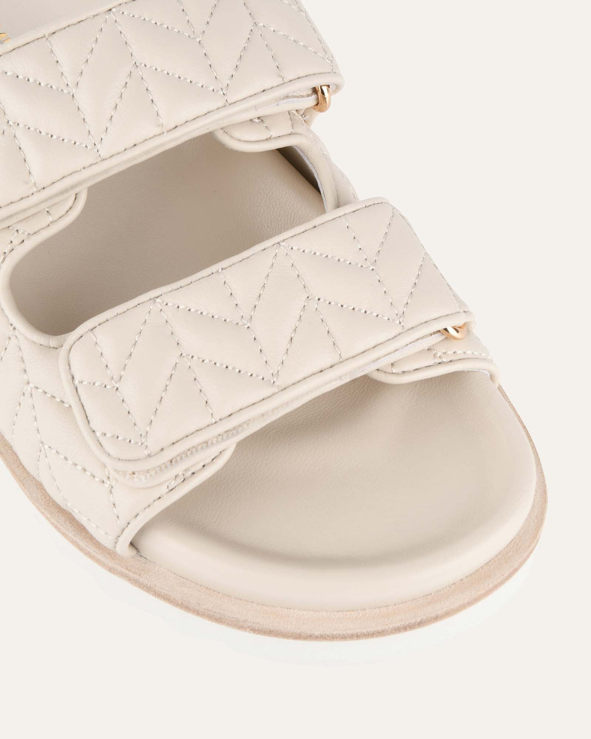 VERITY FLAT SANDALS OFF WHITE LEATHER