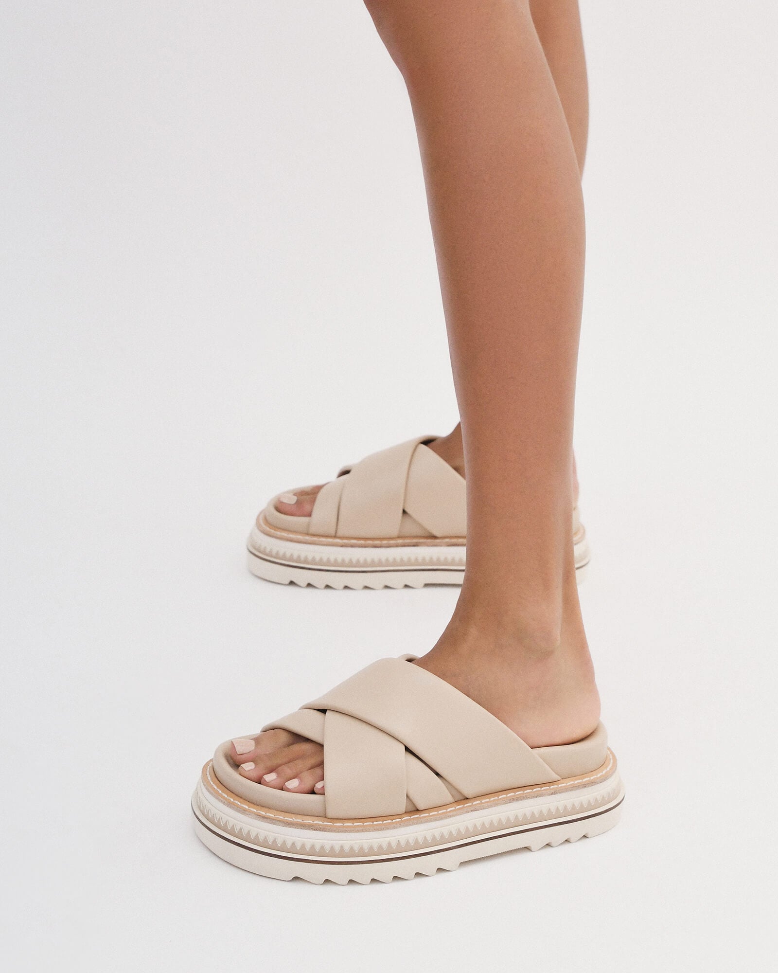 Flat slide hot sale sandals