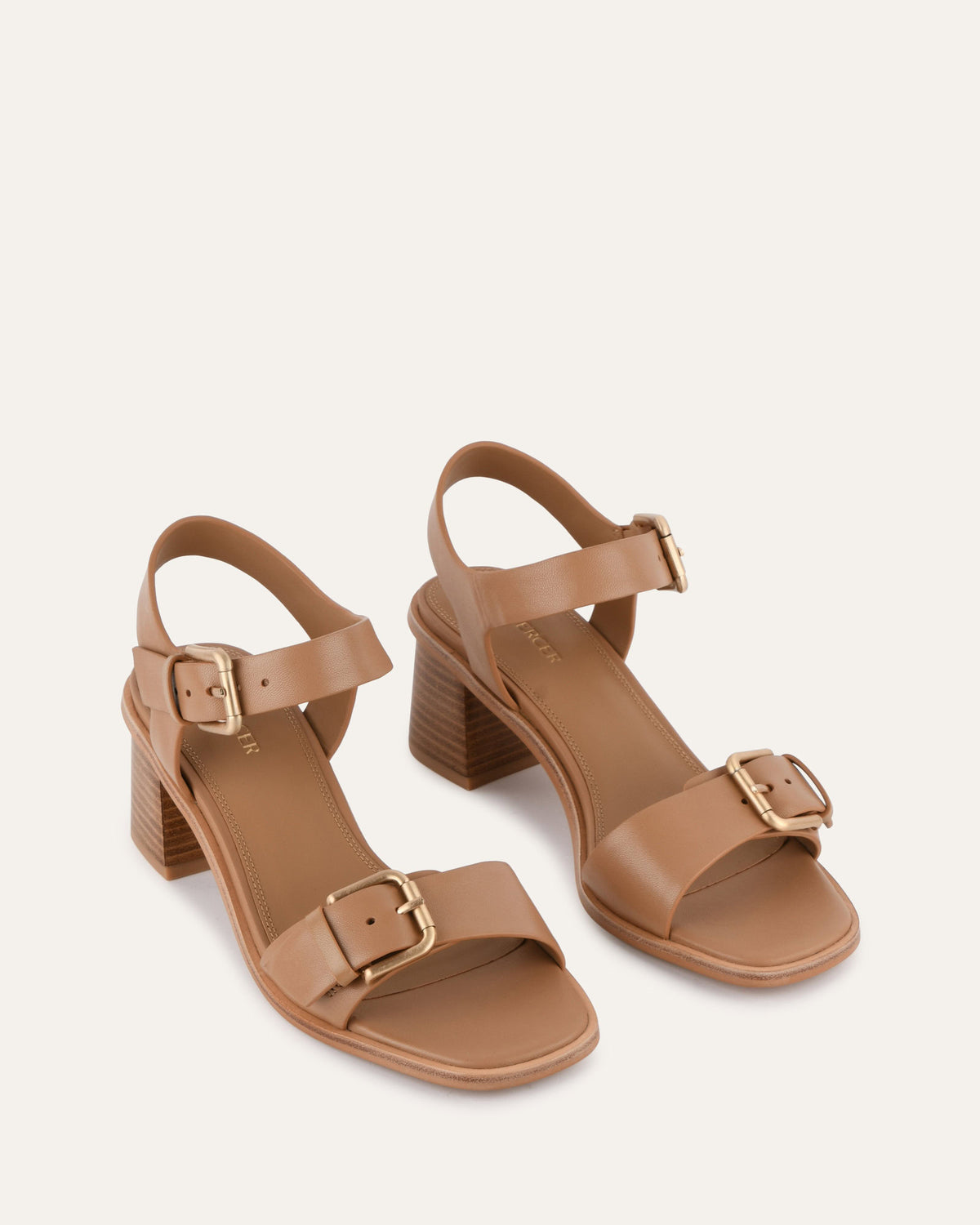 WINONA MID HEEL SANDALS TAN LEATHER