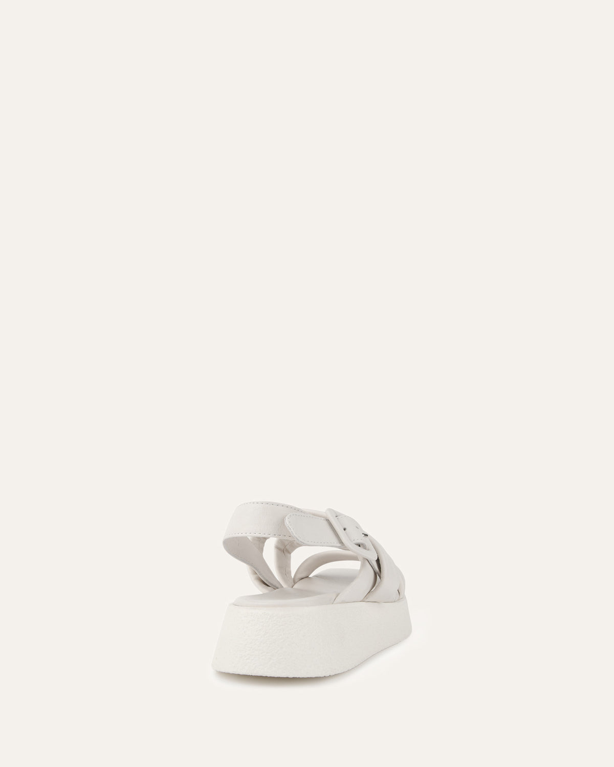 ZIA FLAT SANDALS WHITE LEATHER