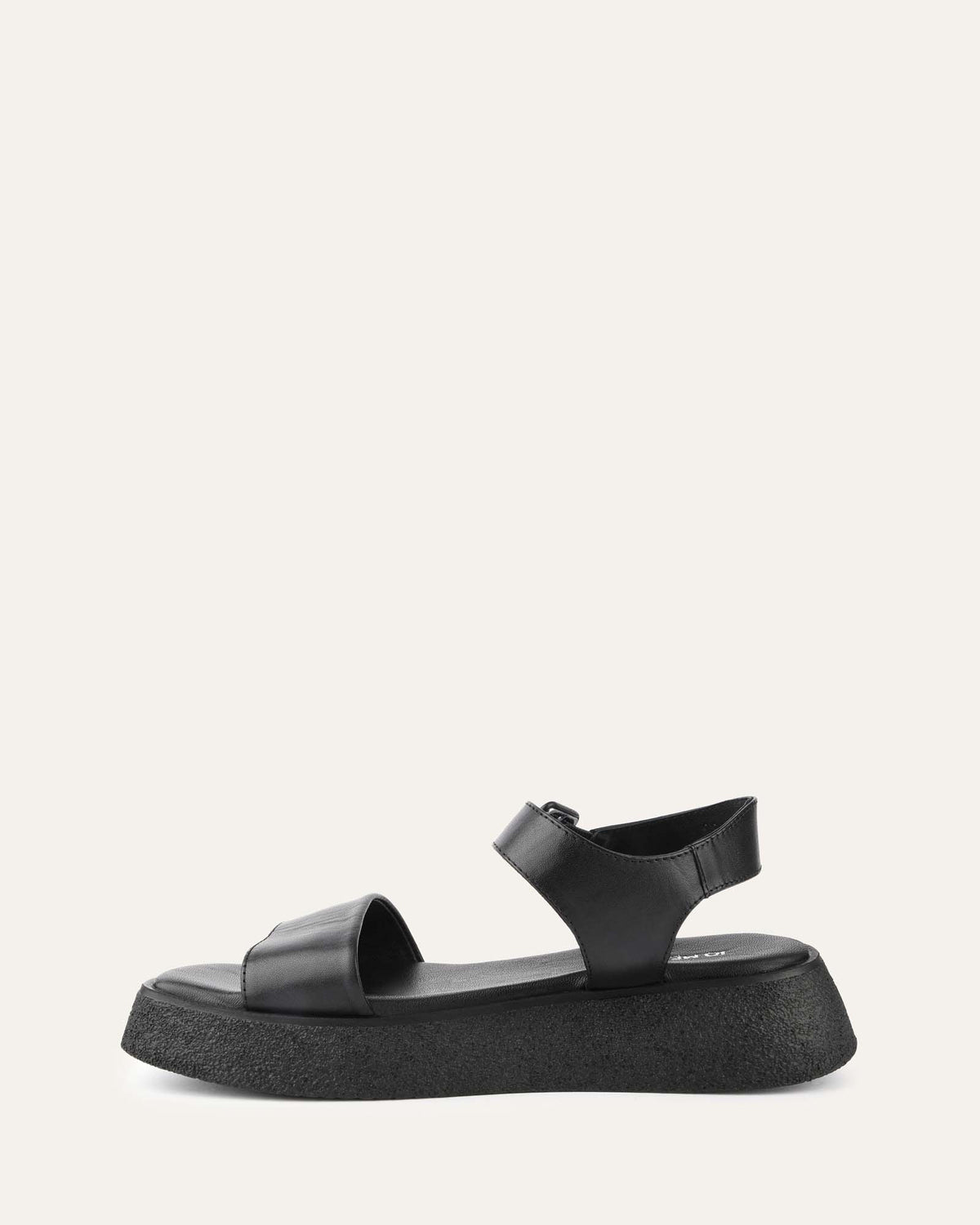 ZURI FLAT SANDALS BLACK LEATHER